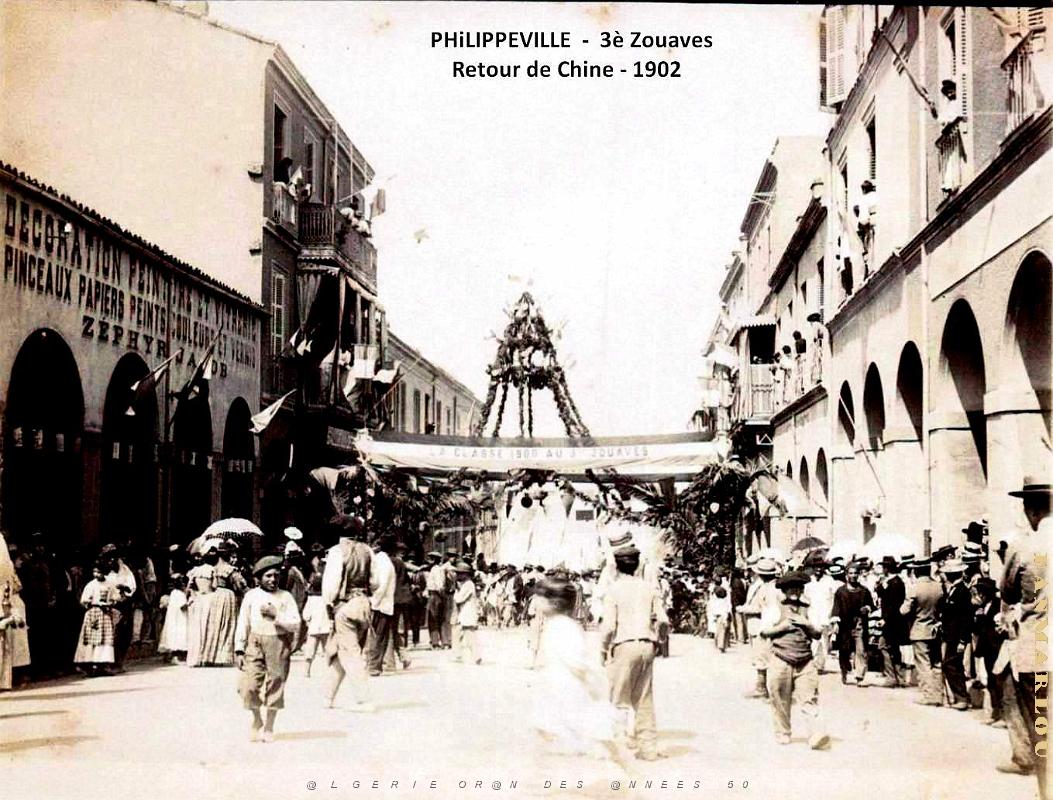 Philippeville - 3e Zouaves - Retour de Chine - 1902.jpg